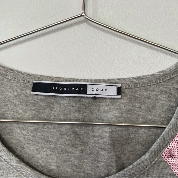 Sportmax by Maxmara t shirt sequin Argyle pattern grey - Picture 6 of 8